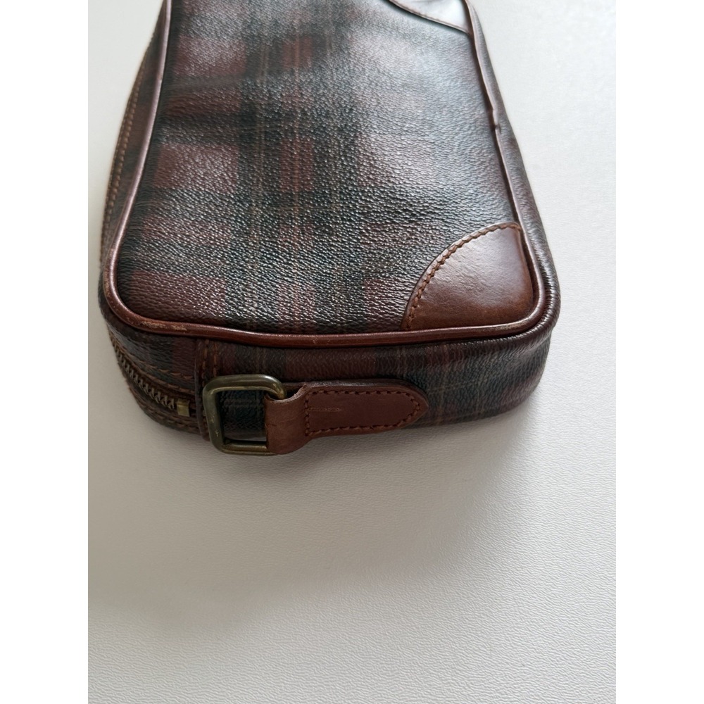 Vintage Polo Ralph Lauren Tartan Plaid Crossbody Bag Leather Trim No Strap - Picture 5 of 16